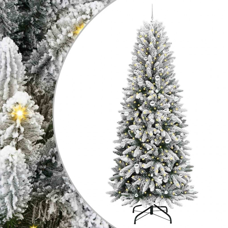 Sztuczna choinka Biały 240 cm PVC, Plastik, Stal i PE