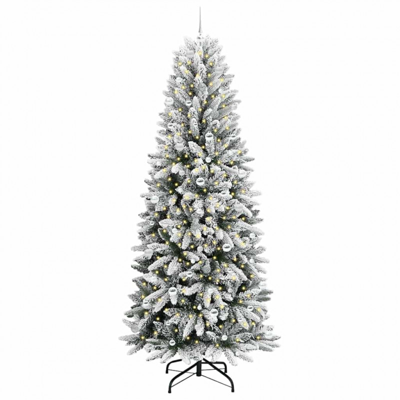 Sztuczna choinka Biały 240 cm PVC, Plastik, Stal i PE