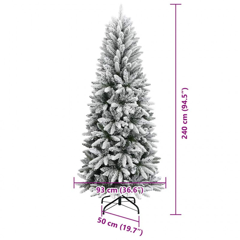 Sztuczna choinka Biały 240 cm PVC, Plastik, Stal i PE