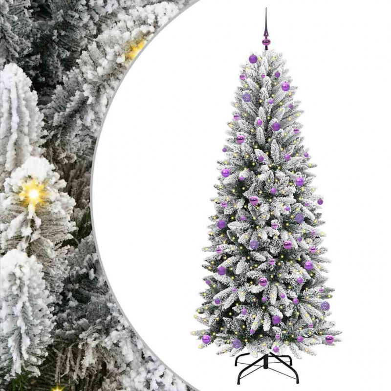 Sztuczna choinka Biały 240 cm PVC, Plastik, Stal i PE