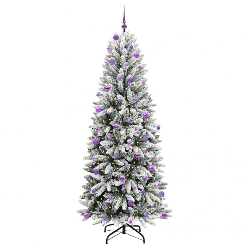 Sztuczna choinka Biały 240 cm PVC, Plastik, Stal i PE
