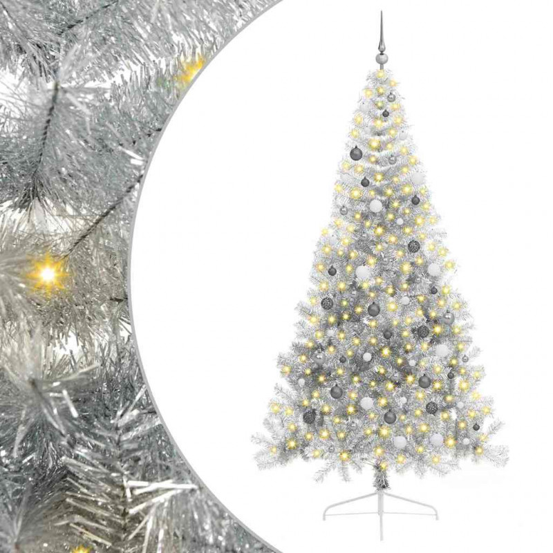 Sztuczna choinka z oświetleniem na Boże Narodzenie 240 cm PET