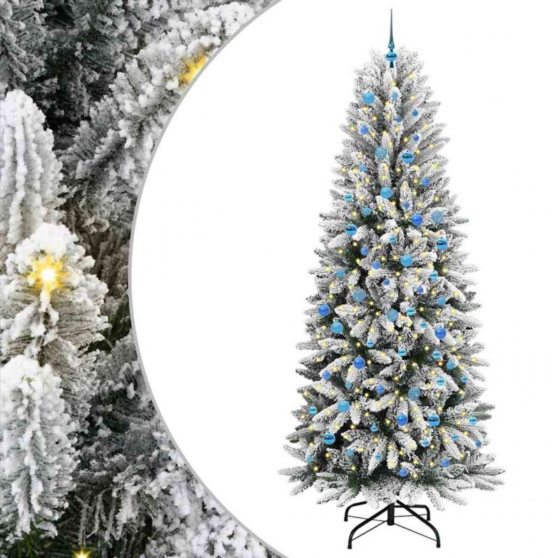 Sztuczna choinka Biały 240 cm PVC, Plastik, Stal i PE
