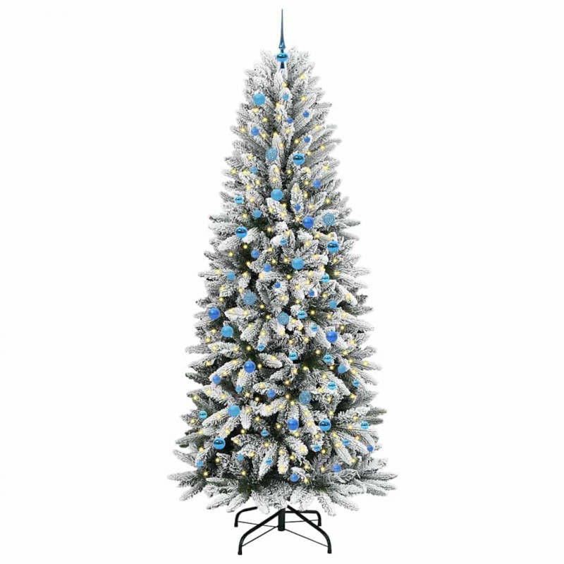 Sztuczna choinka Biały 240 cm PVC, Plastik, Stal i PE