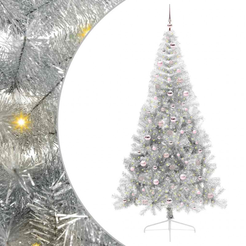 Sztuczna choinka z oświetleniem na Boże Narodzenie 240 cm PET