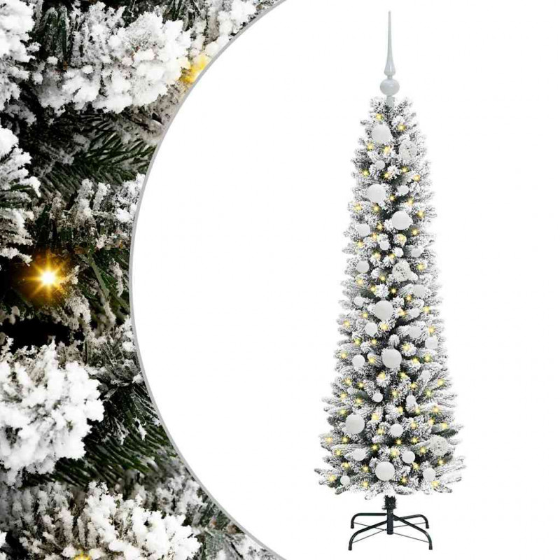 Sztuczna choinka z podstawą Biały 120 cm PVC, Metal i Plastik
