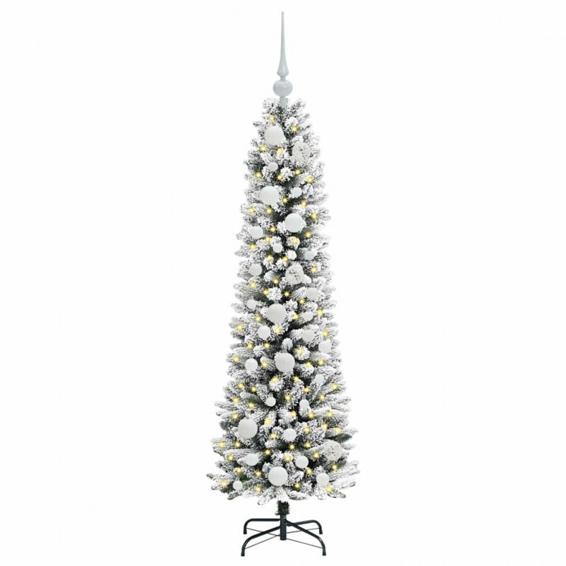 Sztuczna choinka z podstawą Biały 120 cm PVC, Metal i Plastik