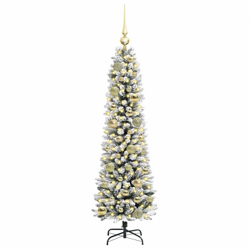 Sztuczna choinka z podstawą Biały 120 cm PVC, Metal i Plastik