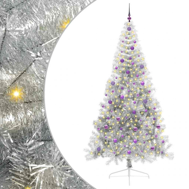 Sztuczna choinka z oświetleniem na Boże Narodzenie 240 cm PET