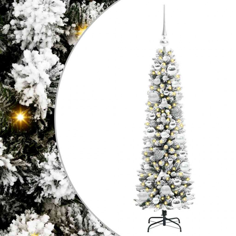 Sztuczna choinka z podstawą Biały 120 cm PVC, Metal i Plastik
