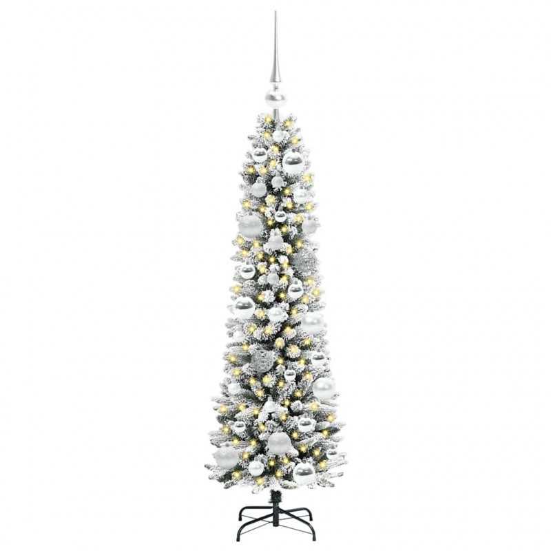 Sztuczna choinka z podstawą Biały 120 cm PVC, Metal i Plastik