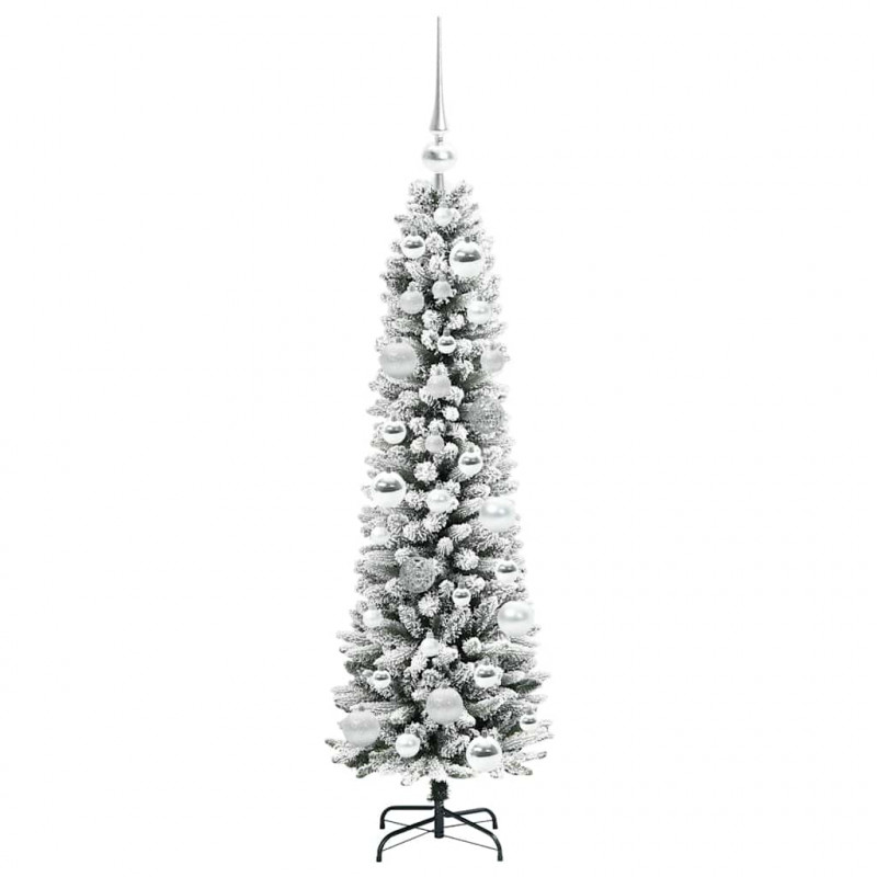 Sztuczna choinka z podstawą Biały 120 cm PVC, Metal i Plastik