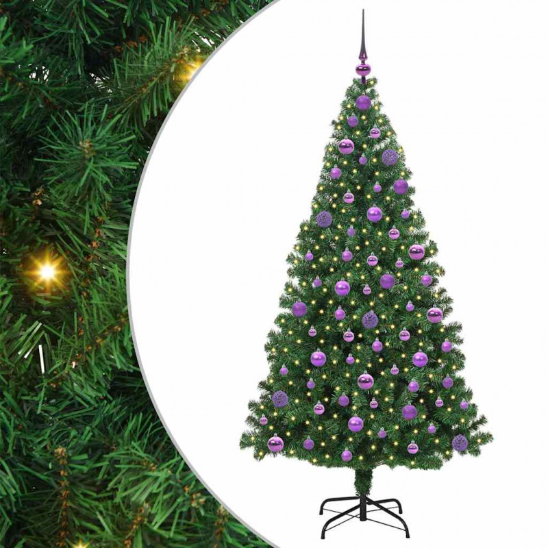 Sztuczna choinka z podstawą Zielony 180 cm PVC i Stal i Plastik