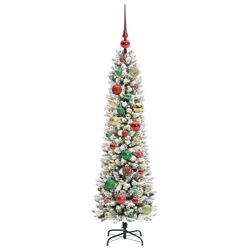 Sztuczna choinka z podstawą Biały 120 cm PVC, Metal i Plastik