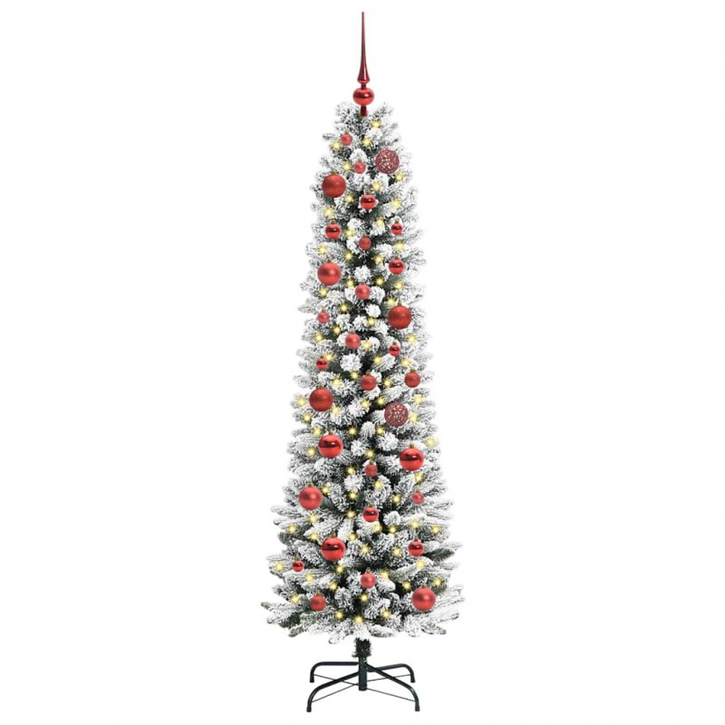 Sztuczna choinka z podstawą Biały 150 cm PVC, Metal i Plastik
