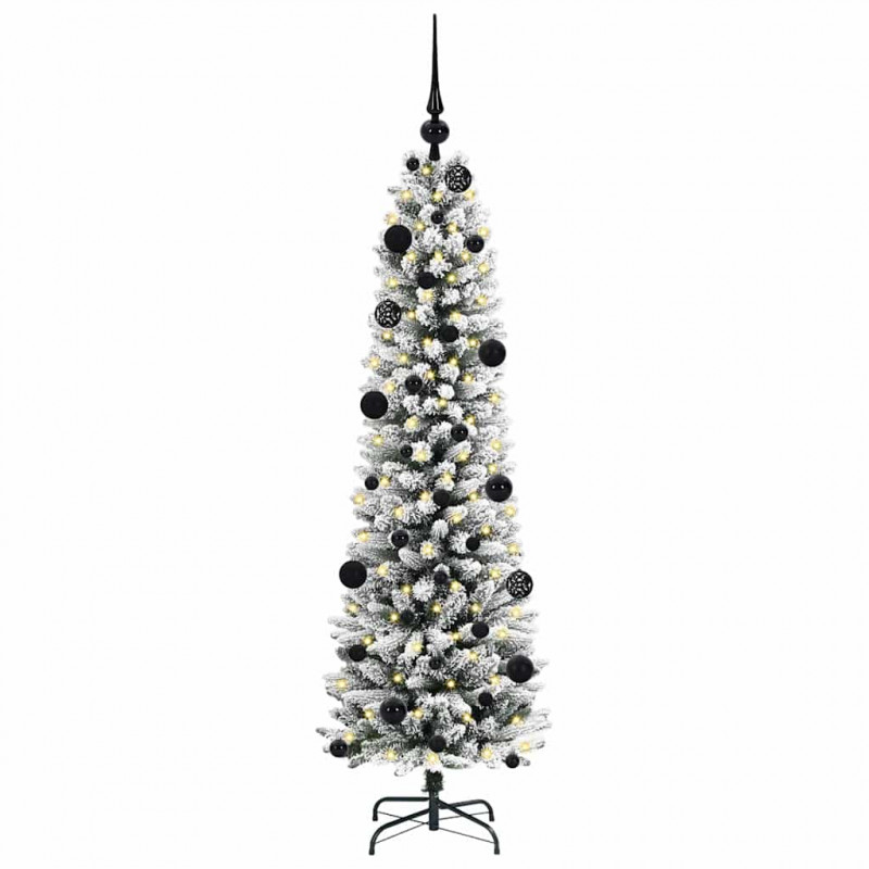 Sztuczna choinka z podstawą Biały 150 cm PVC, Metal i Plastik