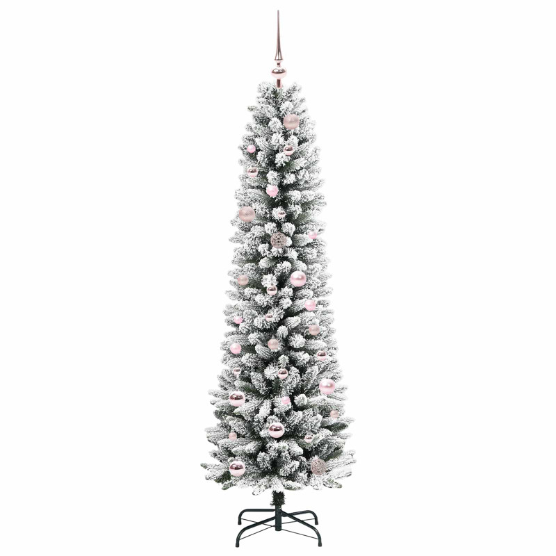 Sztuczna choinka z podstawą Biały 150 cm PVC, Metal i Plastik