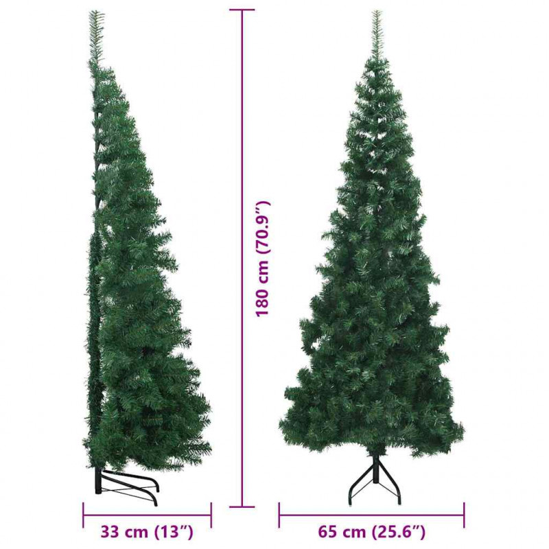 Rogowa Sztuczna Choinka z podstawą Zielony 180 cm PVC i Metal