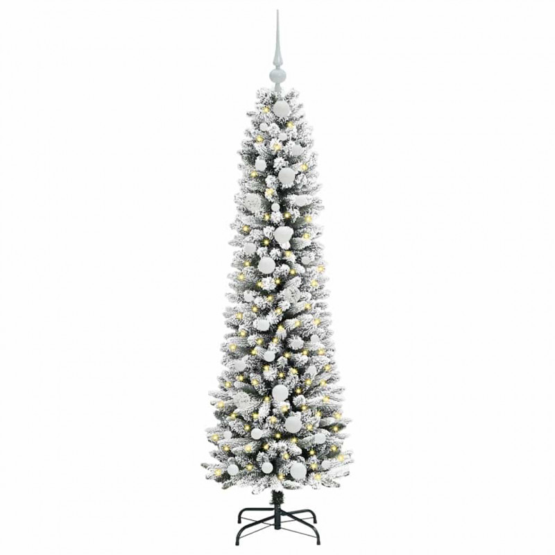 Sztuczna choinka z podstawą Biały 150 cm PVC, Metal i Plastik