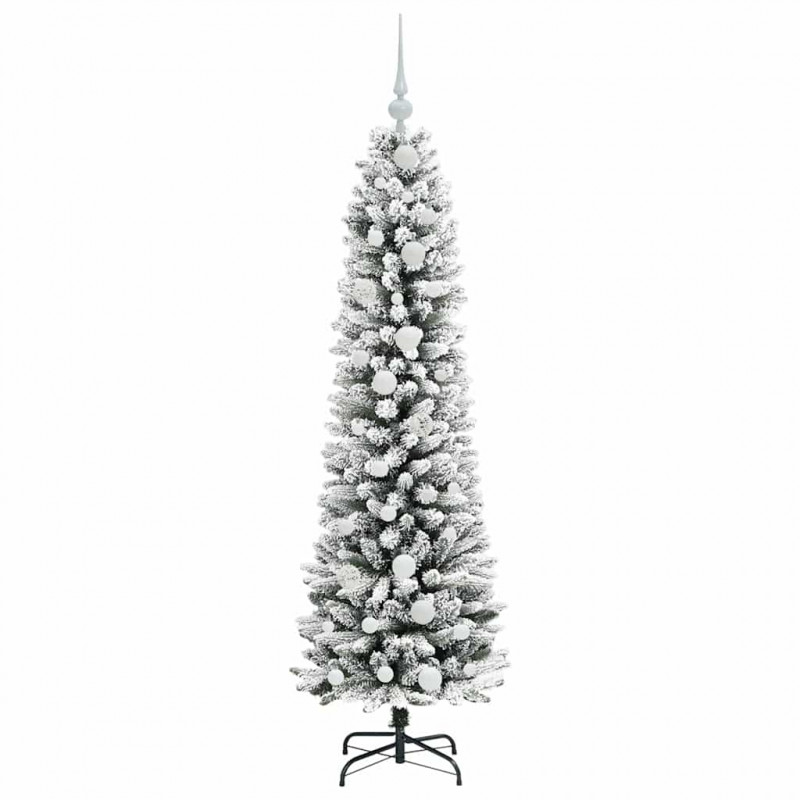 Sztuczna choinka z podstawą Biały 150 cm PVC, Metal i Plastik