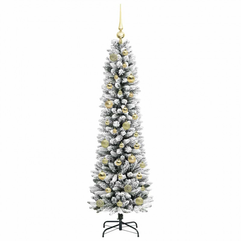 Sztuczna choinka z podstawą Biały 150 cm PVC, Metal i Plastik