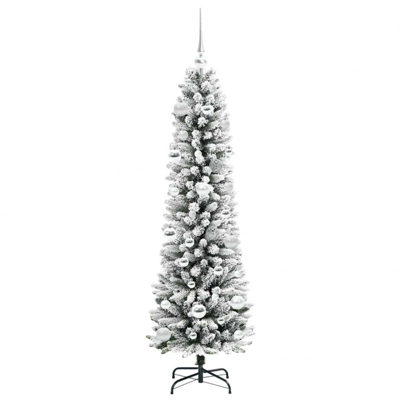 Sztuczna choinka z podstawą Biały 150 cm PVC, Metal i Plastik