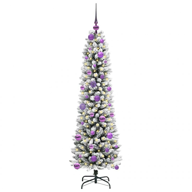 Sztuczna choinka z podstawą Biały 150 cm PVC, Metal i Plastik