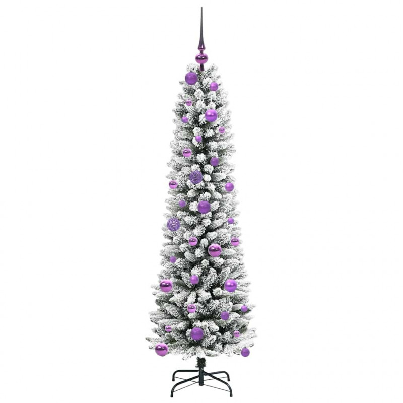 Sztuczna choinka z podstawą Biały 150 cm PVC, Metal i Plastik
