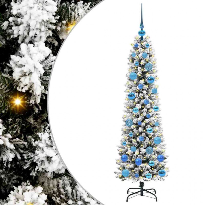 Sztuczna choinka z podstawą Biały 150 cm PVC, Metal i Plastik