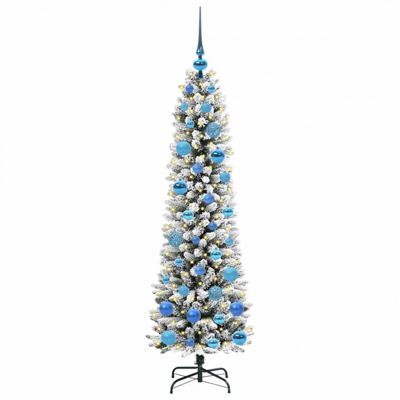 Sztuczna choinka z podstawą Biały 150 cm PVC, Metal i Plastik