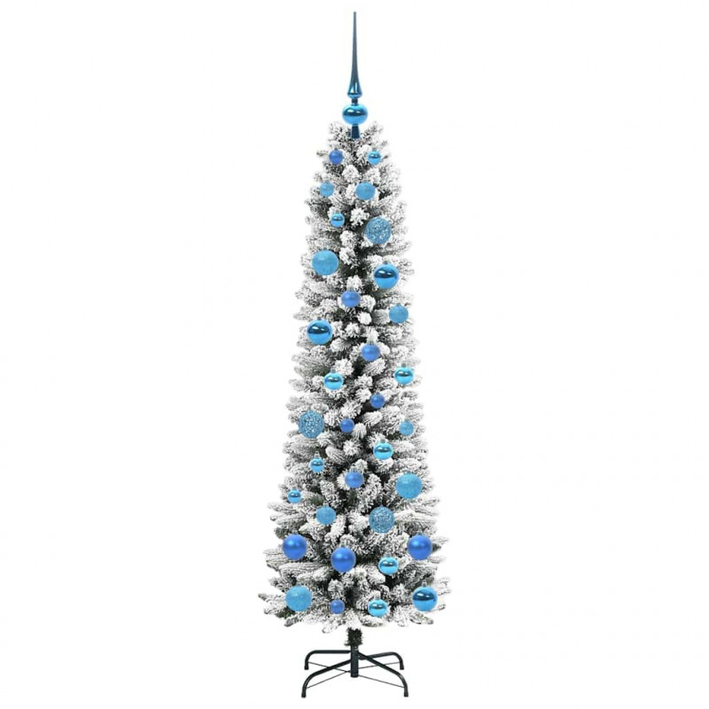 Sztuczna choinka z podstawą Biały 150 cm PVC, Metal i Plastik