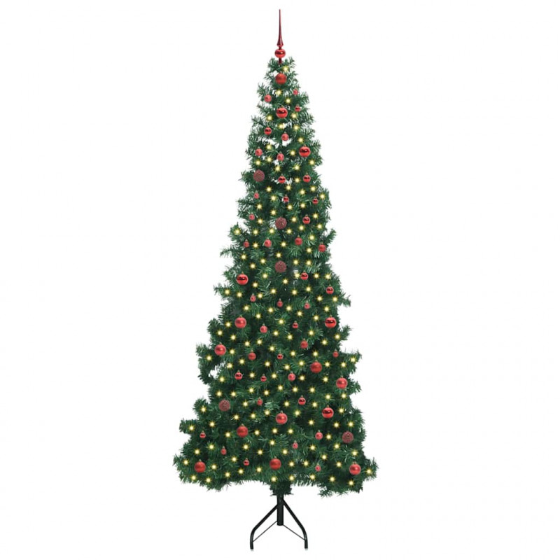 Rogowa Sztuczna Choinka z podstawą Zielony 240 cm PVC i Metal