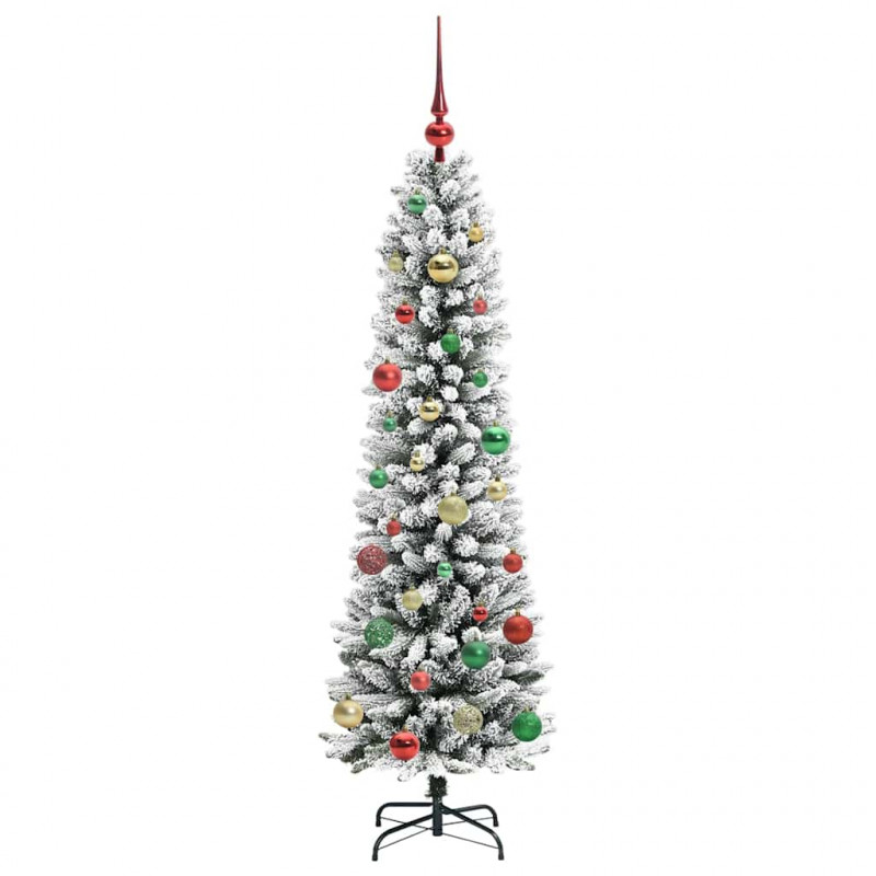 Sztuczna choinka z podstawą Biały 150 cm PVC, Metal i Plastik