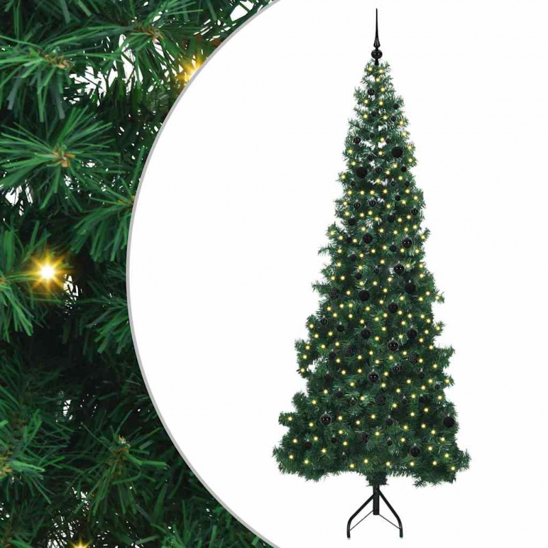 Rogowa Sztuczna Choinka z podstawą Zielony 240 cm PVC i Metal