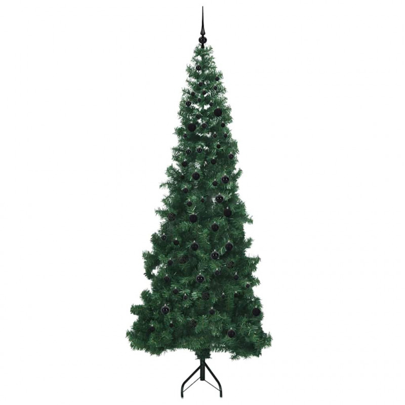Rogowa Sztuczna Choinka z podstawą Zielony 240 cm PVC i Metal