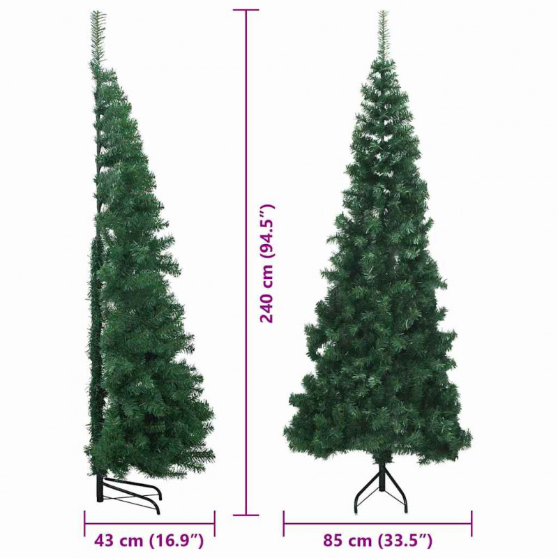 Rogowa Sztuczna Choinka z podstawą Zielony 240 cm PVC i Metal