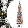 Sztuczna choinka z podstawą Biały 180 cm PVC, Metal i Plastik