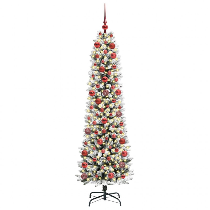 Sztuczna choinka z podstawą Biały 180 cm PVC, Metal i Plastik