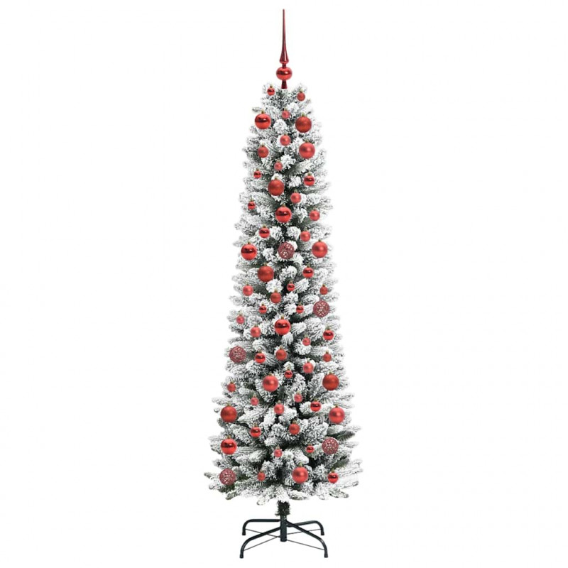 Sztuczna choinka z podstawą Biały 180 cm PVC, Metal i Plastik