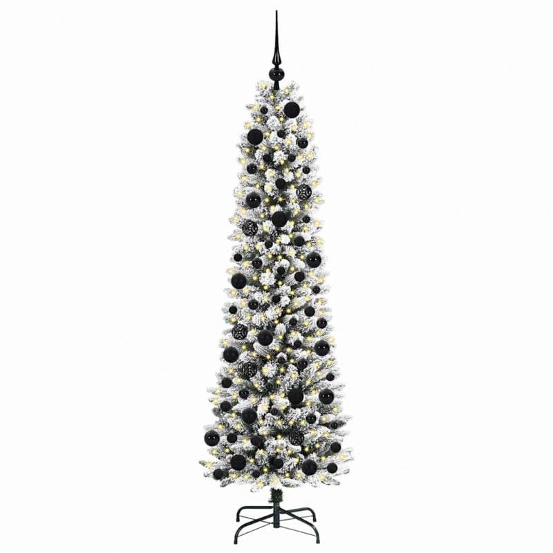 Sztuczna choinka z podstawą Biały 180 cm PVC, Metal i Plastik
