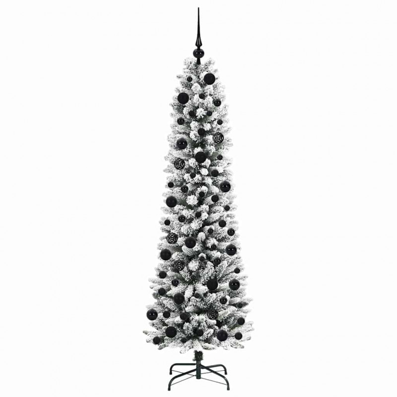Sztuczna choinka z podstawą Biały 180 cm PVC, Metal i Plastik