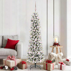 Sztuczna choinka z podstawą Biały 180 cm PVC, Metal i Plastik
