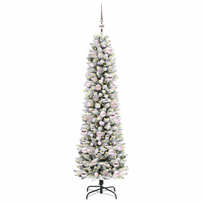 Sztuczna choinka z podstawą Biały 180 cm PVC, Metal i Plastik