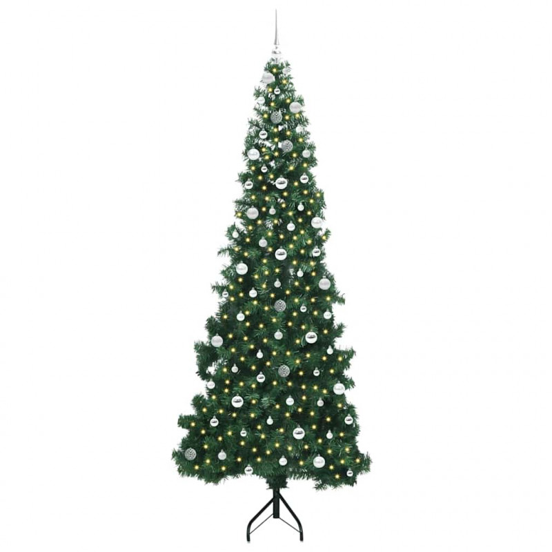 Rogowa Sztuczna Choinka z podstawą Zielony 240 cm PVC i Metal