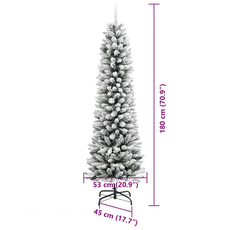 Sztuczna choinka z podstawą Biały 180 cm PVC, Metal i Plastik