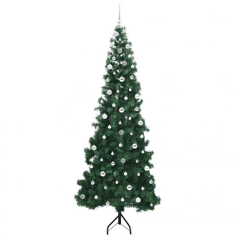 Rogowa Sztuczna Choinka z podstawą Zielony 240 cm PVC i Metal