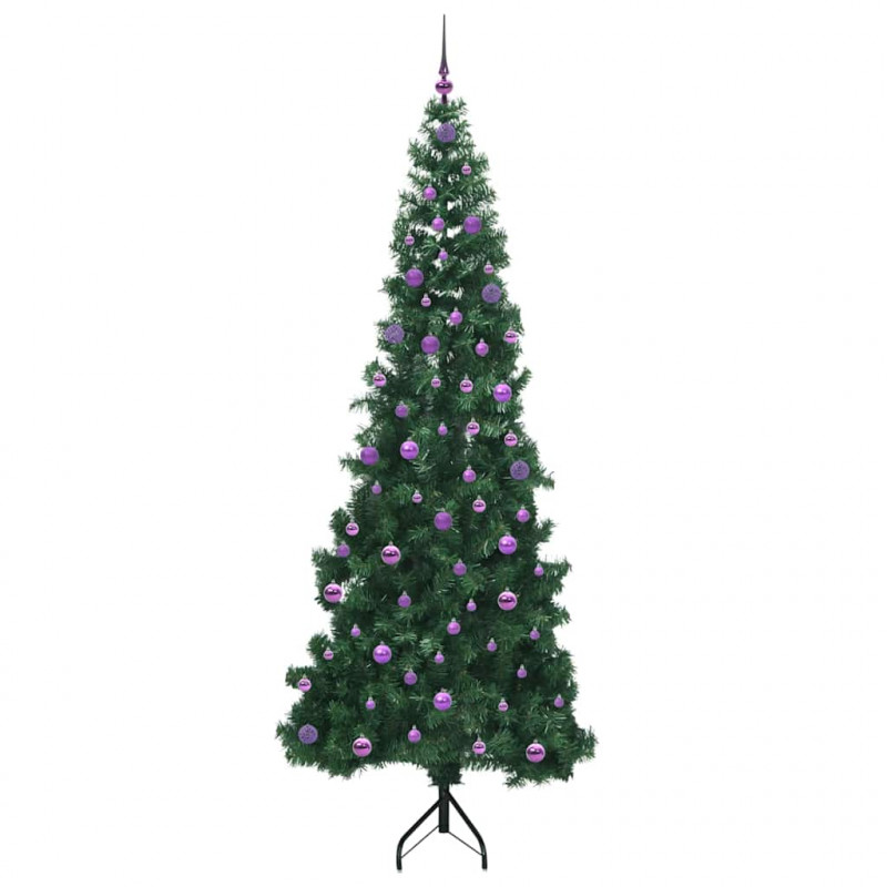 Rogowa Sztuczna Choinka z podstawą Zielony 240 cm PVC i Metal