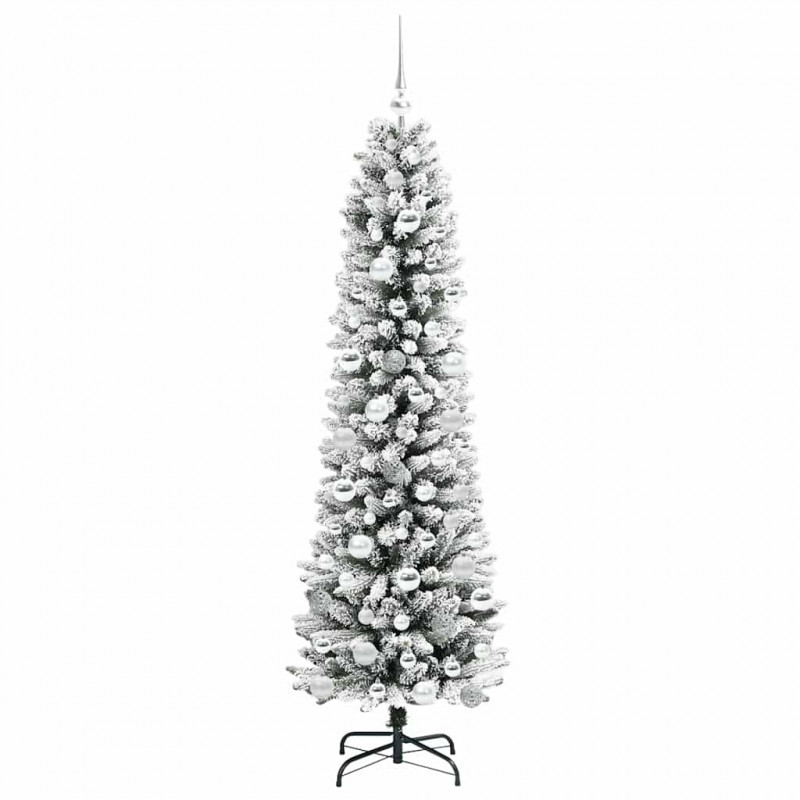 Sztuczna choinka z podstawą Biały 180 cm PVC, Metal i Plastik