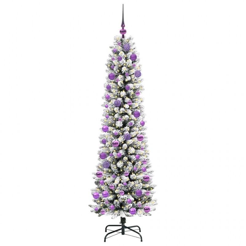 Sztuczna choinka z podstawą Biały 180 cm PVC, Metal i Plastik