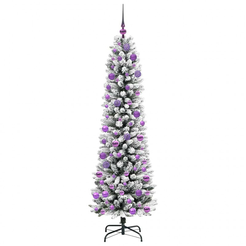 Sztuczna choinka z podstawą Biały 180 cm PVC, Metal i Plastik